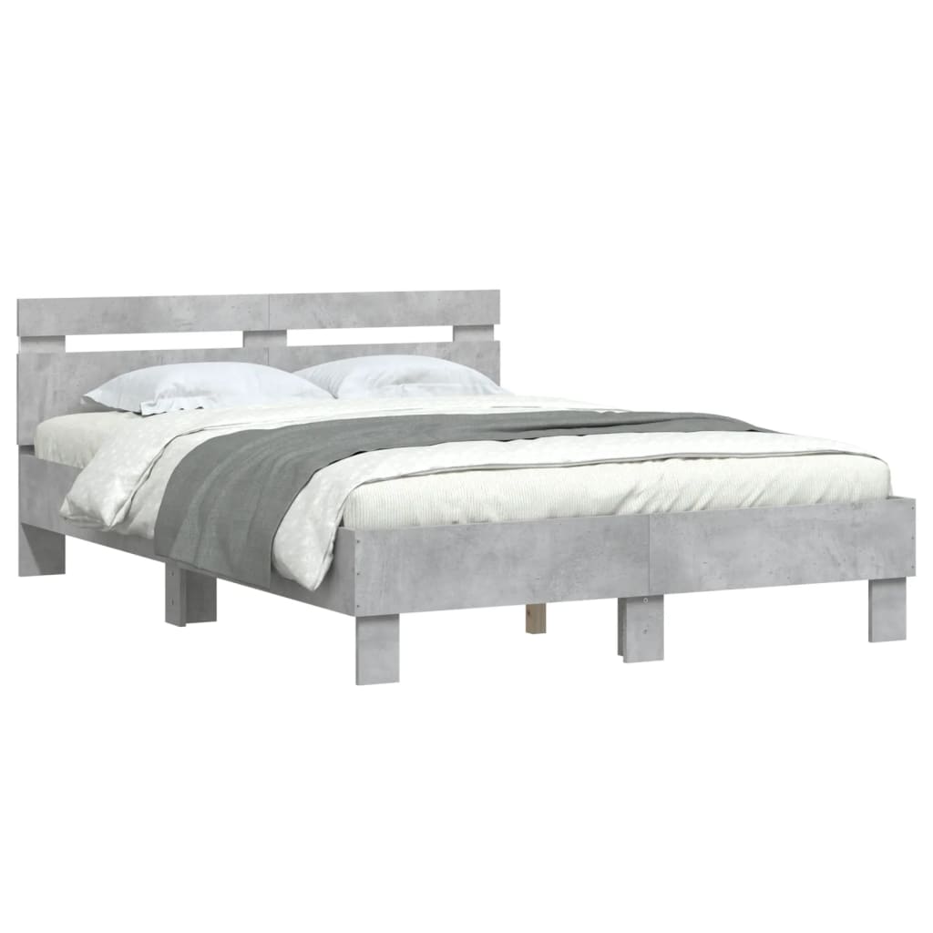 Bed Frame | Concrete Grey | Engineered Wood | Double | Bed Frame