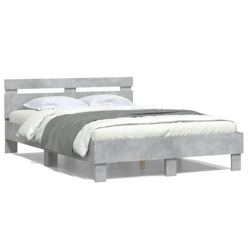 Bed Frame | Concrete Grey | Engineered Wood | Double | Bed Frame