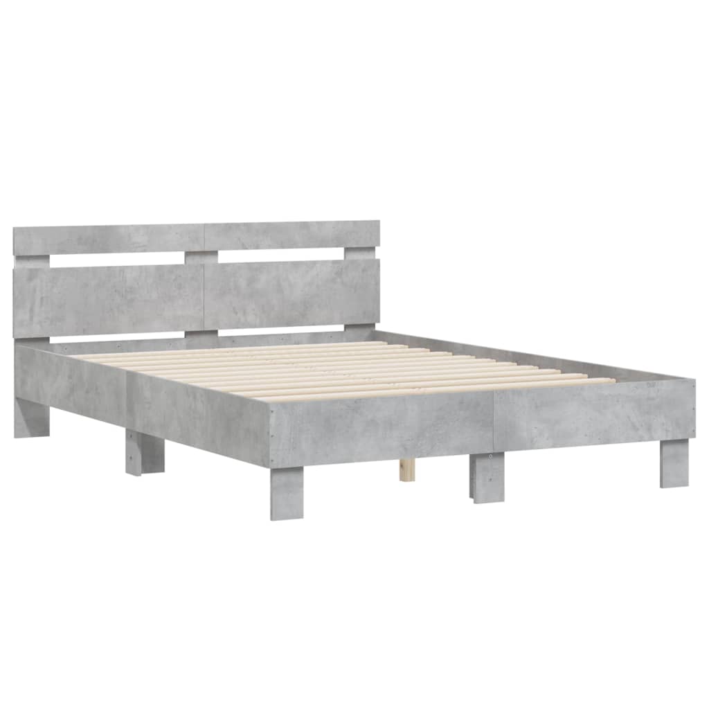Bed Frame | Concrete Grey | Engineered Wood | Double | Bed Frame