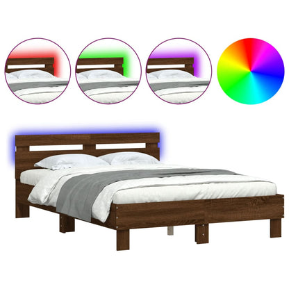 Bed Frame | Brown oak | Engineered wood, Plywood