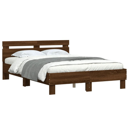 Bed Frame | Brown oak | Engineered wood, Plywood