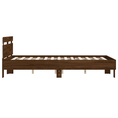 Bed Frame | Brown oak | Engineered wood, Plywood