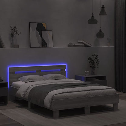 Bed Frame | Grey Sonoma | Engineered wood, Plywood | 135x190 cm Double