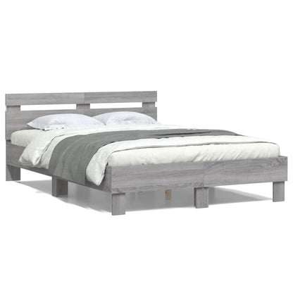 Bed Frame | Grey Sonoma | Engineered wood, Plywood | 135x190 cm Double