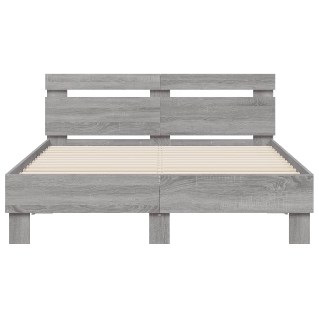 Bed Frame | Grey Sonoma | Engineered wood, Plywood | 135x190 cm Double