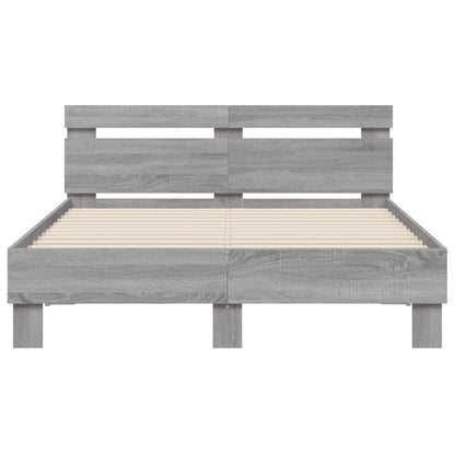 Bed Frame | Grey Sonoma | Engineered wood, Plywood | 135x190 cm Double
