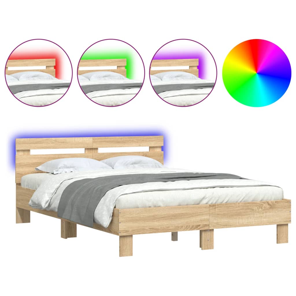 Bed Frame | Sonoma oak | Engineered wood | Small Double | Bed Frame
