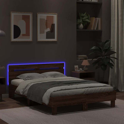 Bed Frame | Brown oak | Engineered wood, Plywood | Small Double