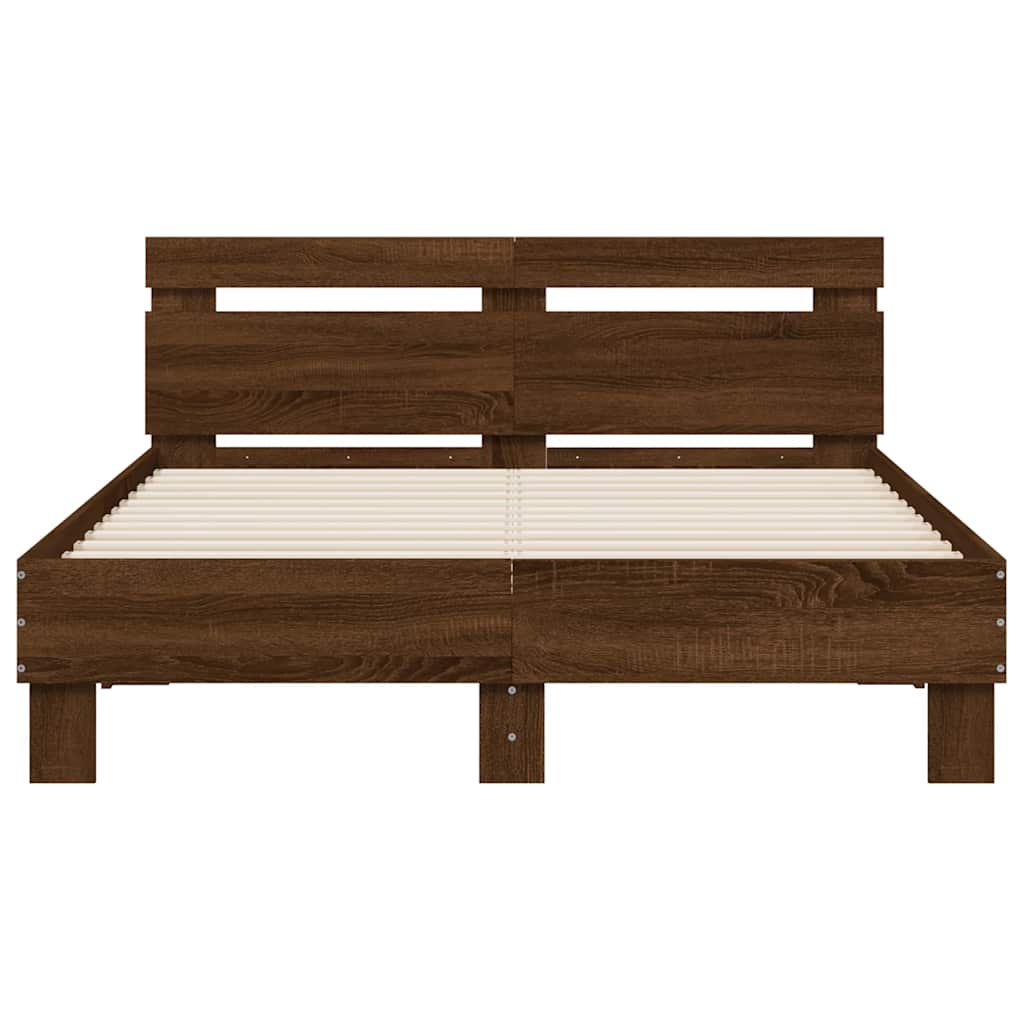 Bed Frame | Brown oak | Engineered wood, Plywood | Small Double