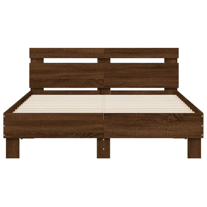 Bed Frame | Brown oak | Engineered wood, Plywood | Small Double