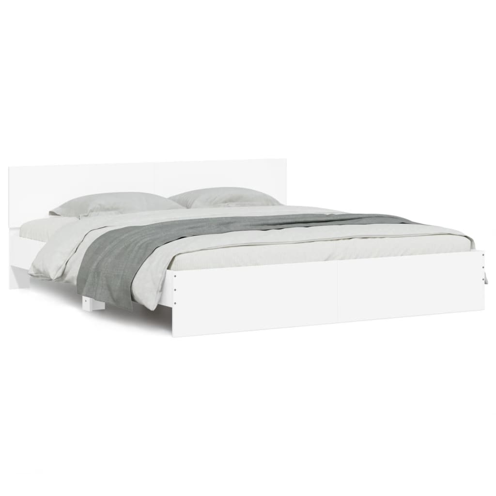 Bed Frame | White | Engineered wood, Plywood | 200 x 200 cm for mattress