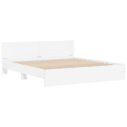 Bed Frame | White | Engineered wood, Plywood | 200 x 200 cm for mattress