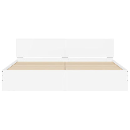 Bed Frame | White | Engineered wood, Plywood | 200 x 200 cm for mattress