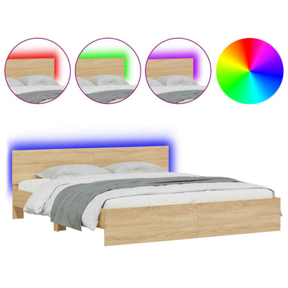 Bed Frame | Sonoma Oak | Engineered wood and plywood | Double | Bed Frame