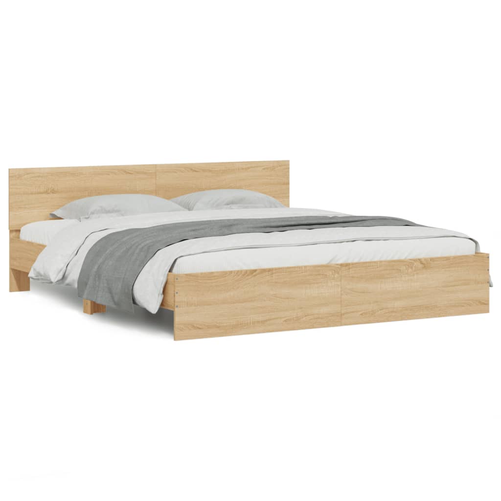 Bed Frame | Sonoma Oak | Engineered wood and plywood | Double | Bed Frame