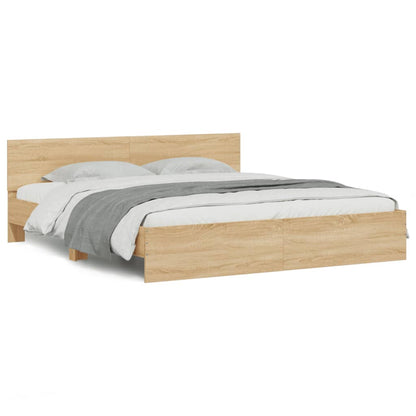 Bed Frame | Sonoma Oak | Engineered wood and plywood | Double | Bed Frame
