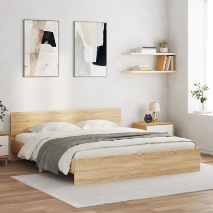 Bed Frame | Sonoma Oak | Engineered wood and plywood | Double | Bed Frame