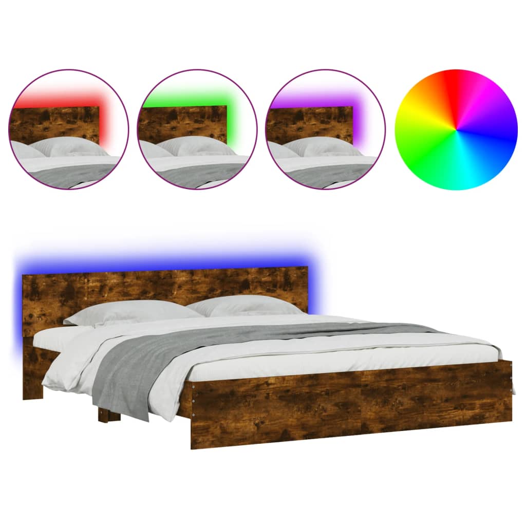 Bed Frame | Smoked Oak | Engineered wood | Double | Bed Frame