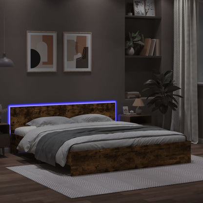 Bed Frame | Smoked Oak | Engineered wood | Double | Bed Frame