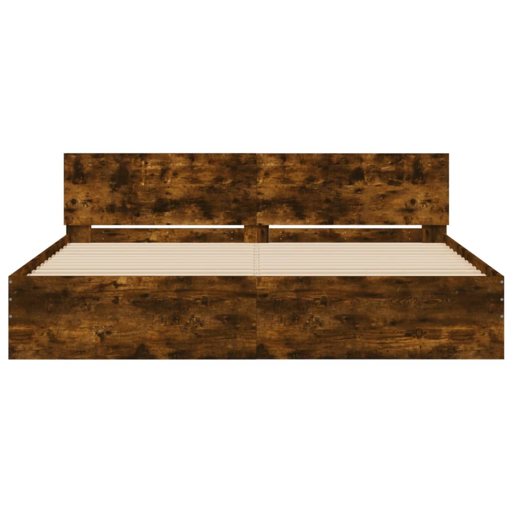 Bed Frame | Smoked Oak | Engineered wood | Double | Bed Frame