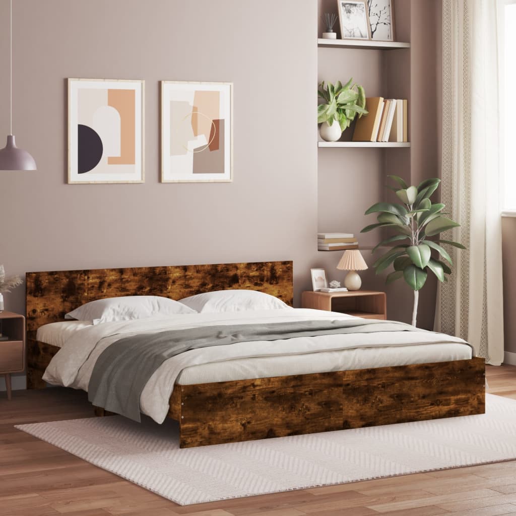 Bed Frame | Smoked Oak | Engineered wood | Double | Bed Frame