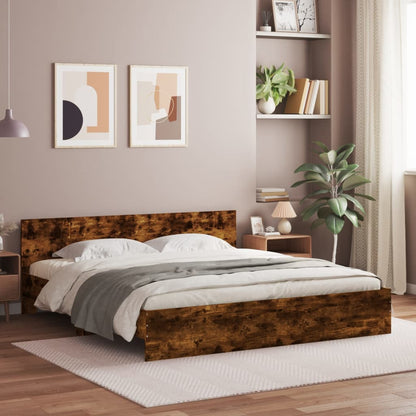 Bed Frame | Smoked Oak | Engineered wood | Double | Bed Frame