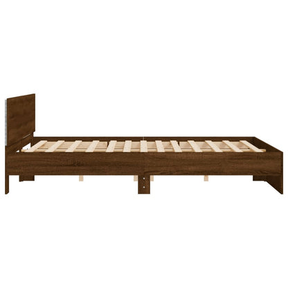 Bed Frame | Brown Oak | Engineered wood and Plywood | Double | Bed Frame