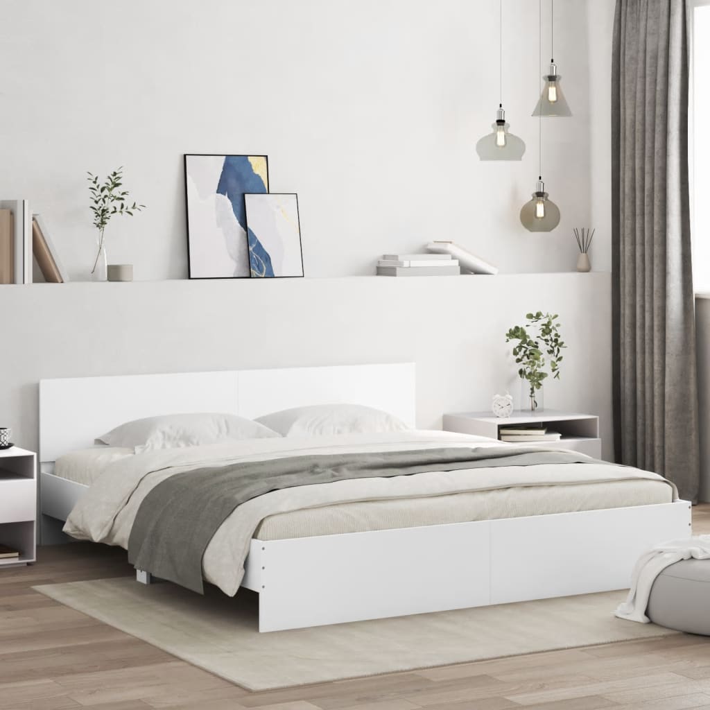 Bed Frame | White | Engineered wood, Plywood | Super King | Bed Frame