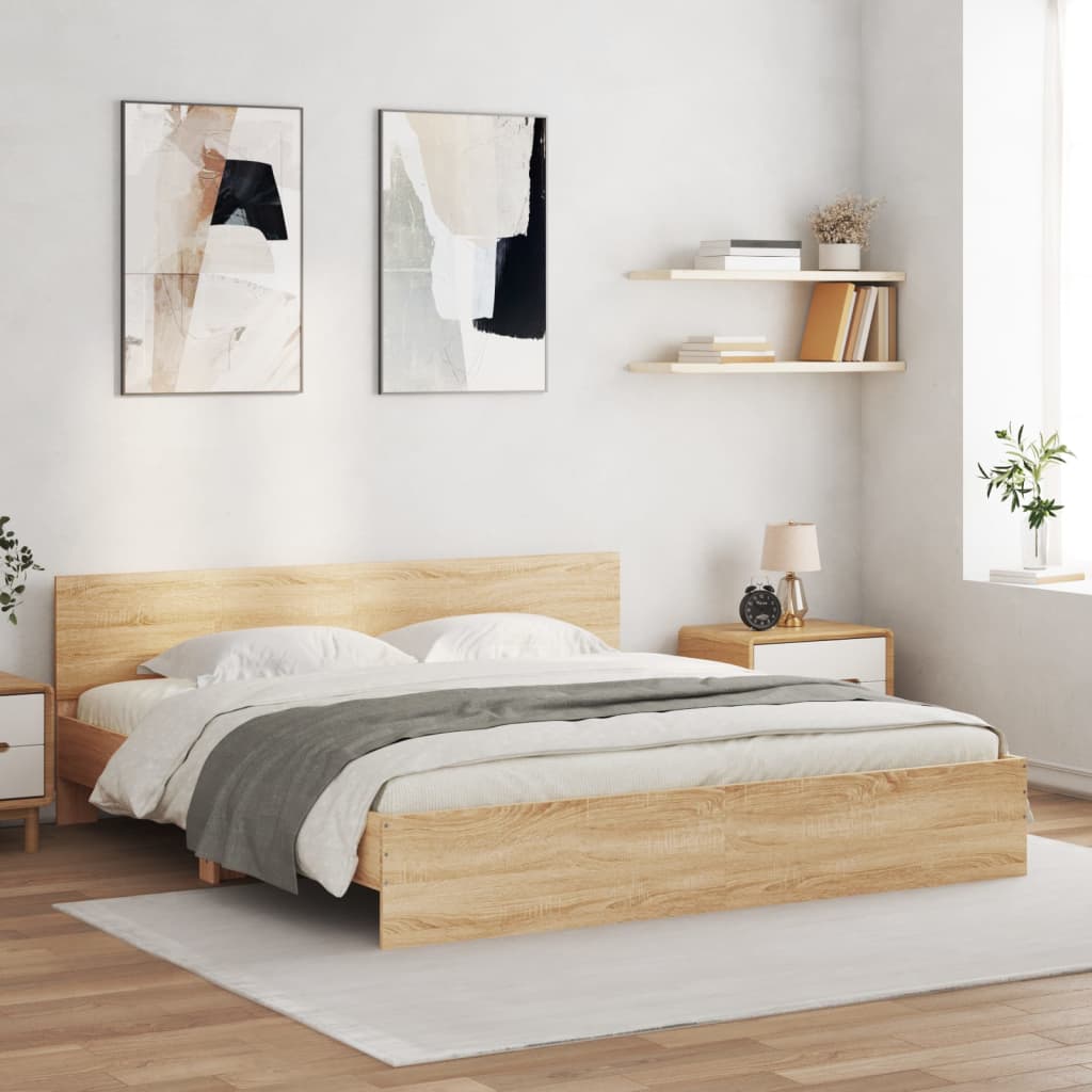 Bed Frame | Sonoma oak | Engineered wood | Super King | Bed Frame