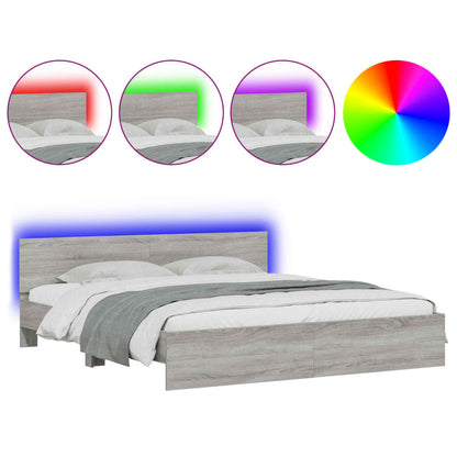 Bed Frame | Grey Sonoma | Engineered wood, Plywood | Super King