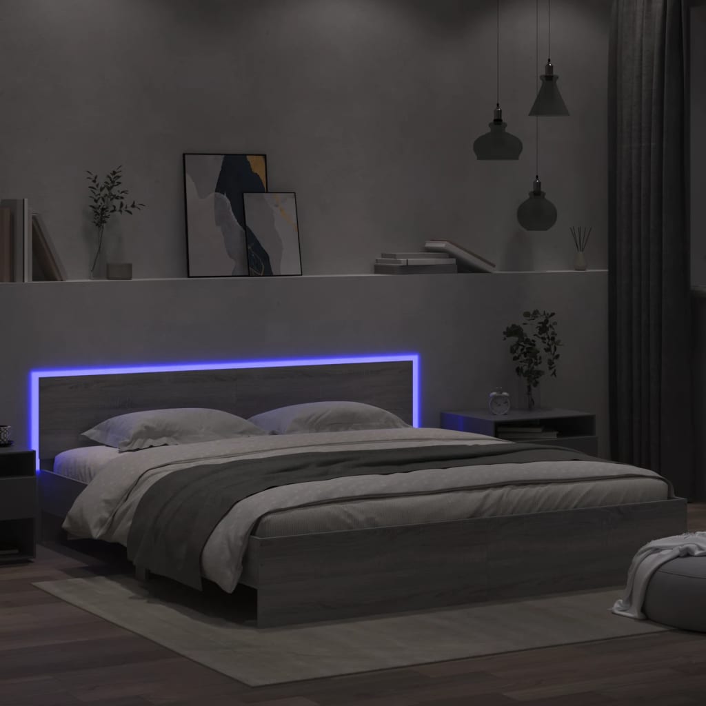 Bed Frame | Grey Sonoma | Engineered wood, Plywood | Super King