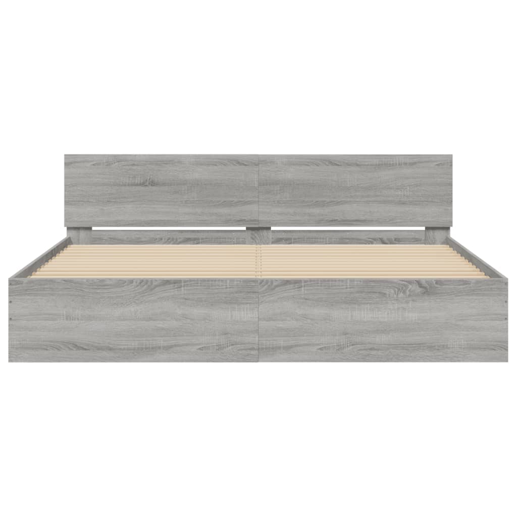 Bed Frame | Grey Sonoma | Engineered wood, Plywood | Super King