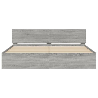 Bed Frame | Grey Sonoma | Engineered wood, Plywood | Super King