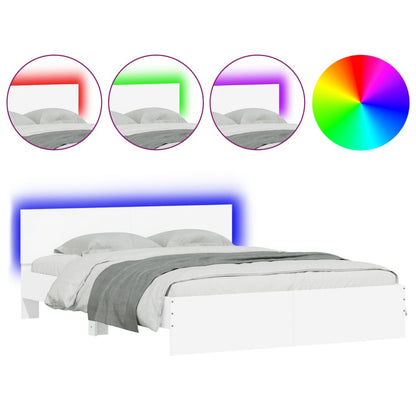 Bed Frame | White | Engineered wood | Double | Bed Frame | Rectangular
