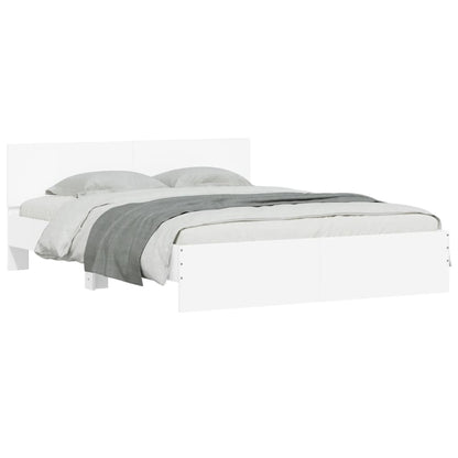 Bed Frame | White | Engineered wood | Double | Bed Frame | Rectangular