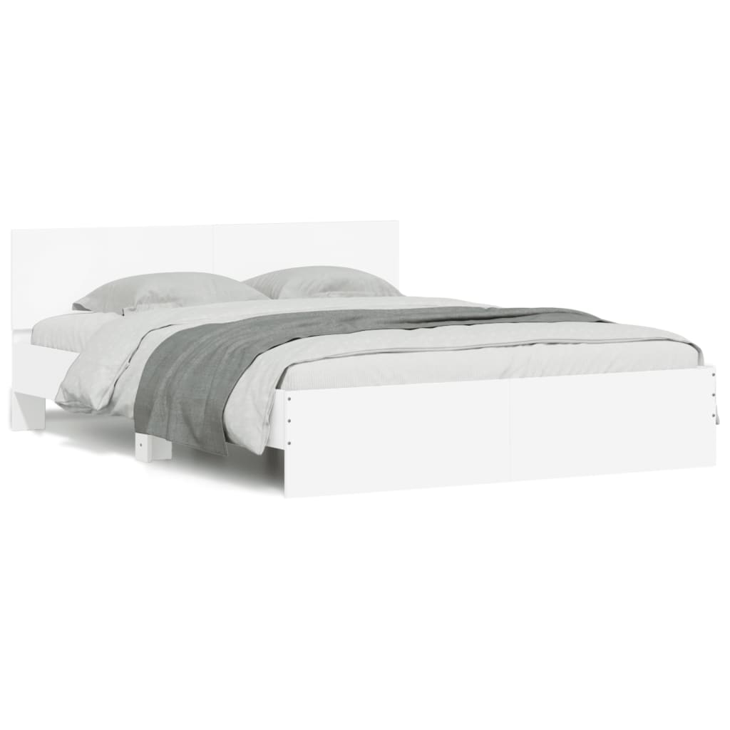 Bed Frame | White | Engineered wood | Double | Bed Frame | Rectangular