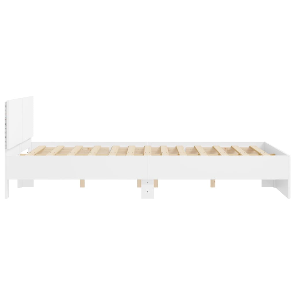 Bed Frame | White | Engineered wood | Double | Bed Frame | Rectangular