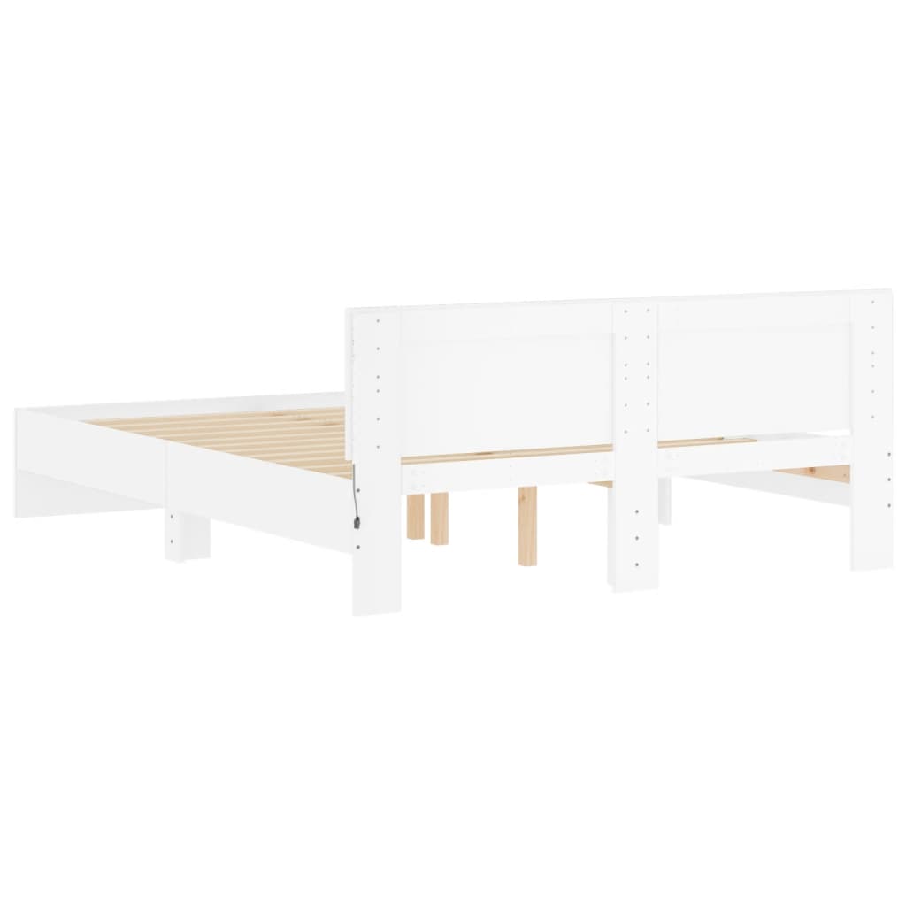 Bed Frame | White | Engineered wood | Double | Bed Frame | Rectangular