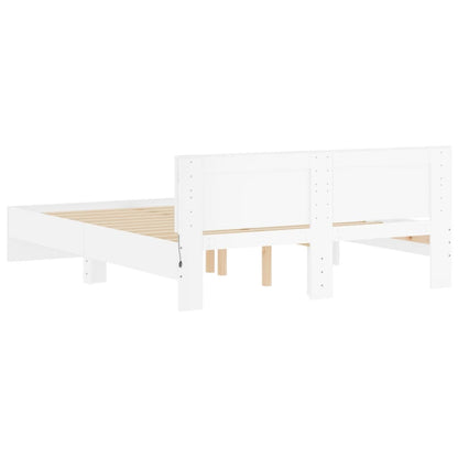 Bed Frame | White | Engineered wood | Double | Bed Frame | Rectangular