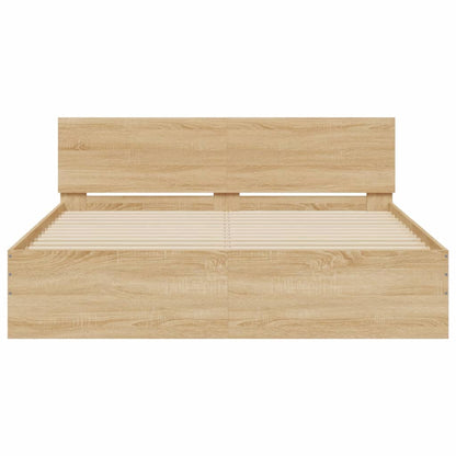 Bed Frame | Sonoma oak | Engineered wood, plywood | 160x200 cm