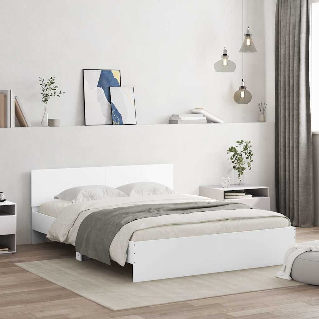 Bed Frame | White | Engineered Wood, Plywood | King Size | Modern