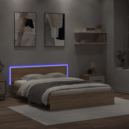 Bed Frame | Sonoma oak | Engineered wood | Double | Bed Frame