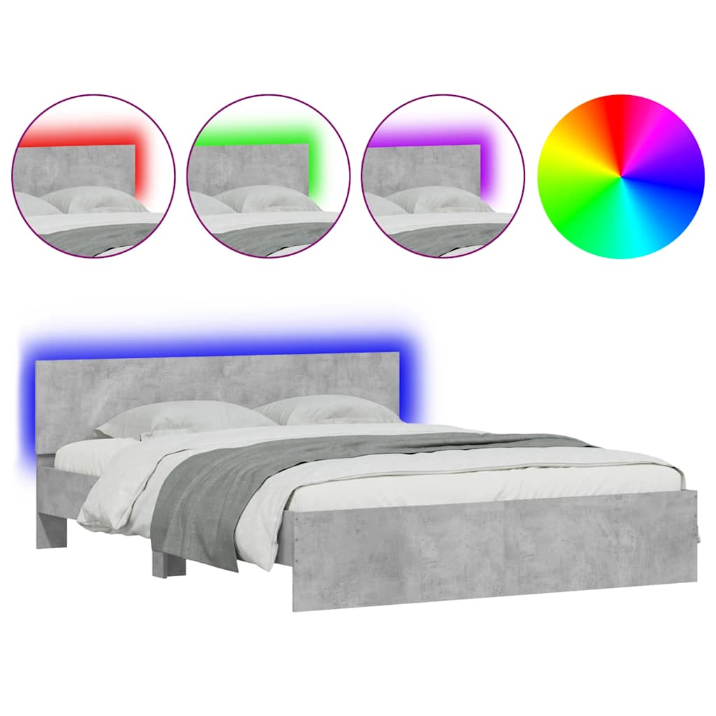 Bed Frame | Concrete grey | Engineered wood, Plywood | King Size