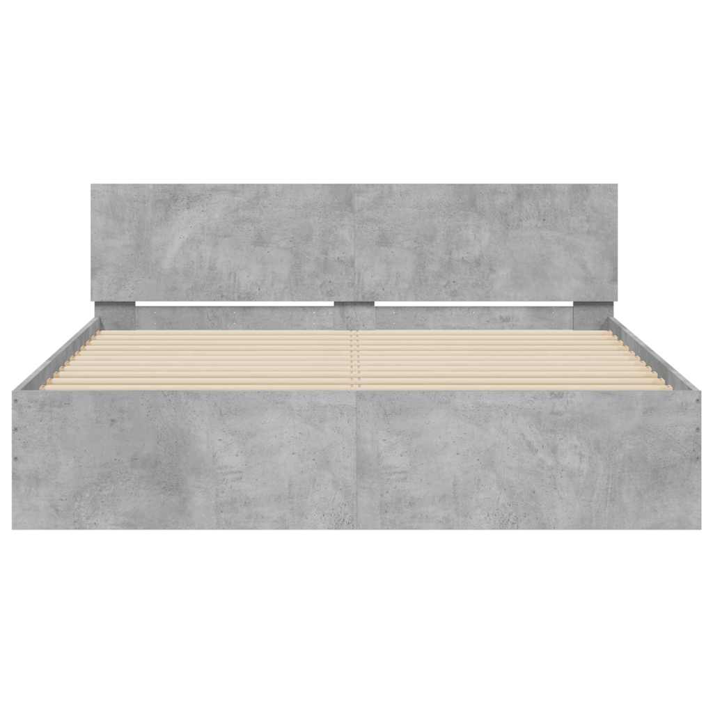 Bed Frame | Concrete grey | Engineered wood, Plywood | King Size