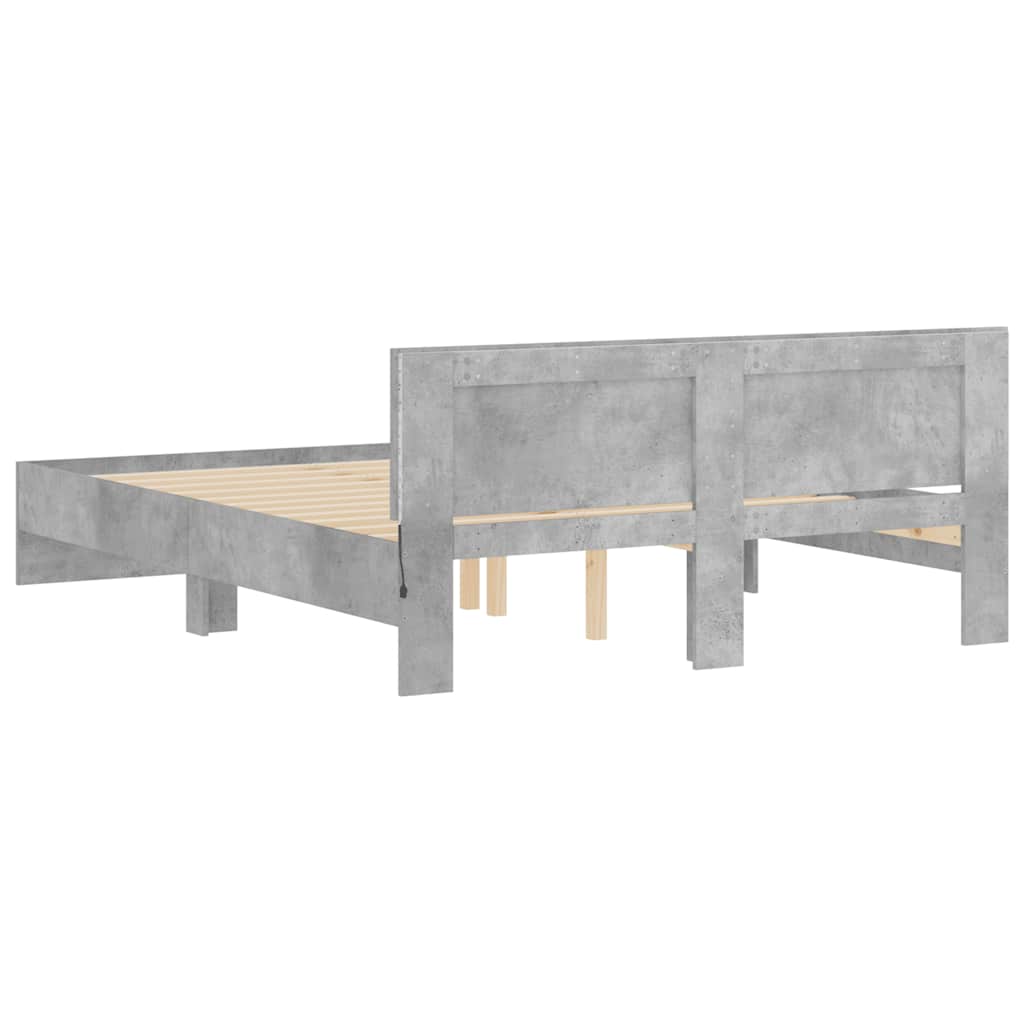 Bed Frame | Concrete grey | Engineered wood, Plywood | King Size