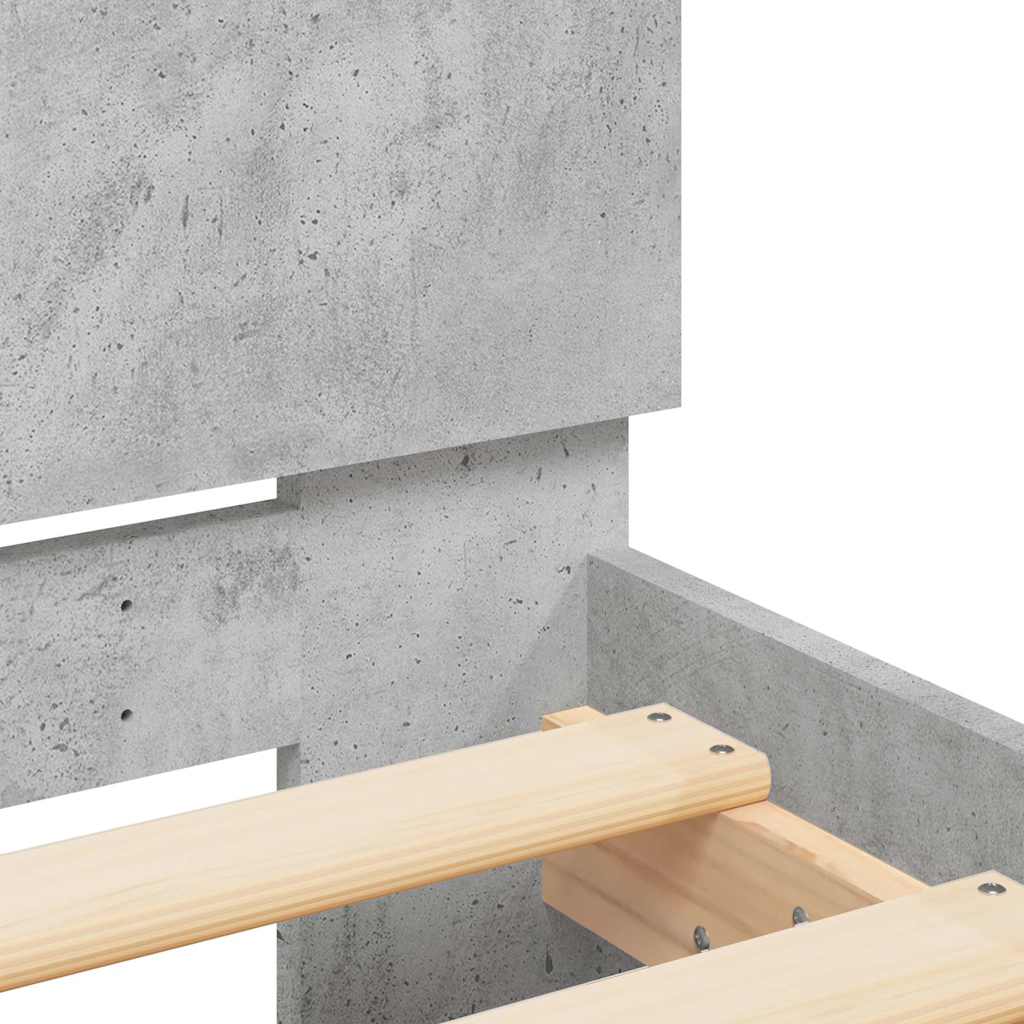 Bed Frame | Concrete grey | Engineered wood, Plywood | King Size