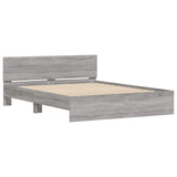 Bed Frame with Headboard and LED Grey Sonoma 150x200 cm King Size