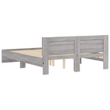 Bed Frame with Headboard and LED Grey Sonoma 150x200 cm King Size