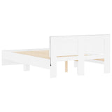 Bed Frame with Headboard and LED White 140x200 cm