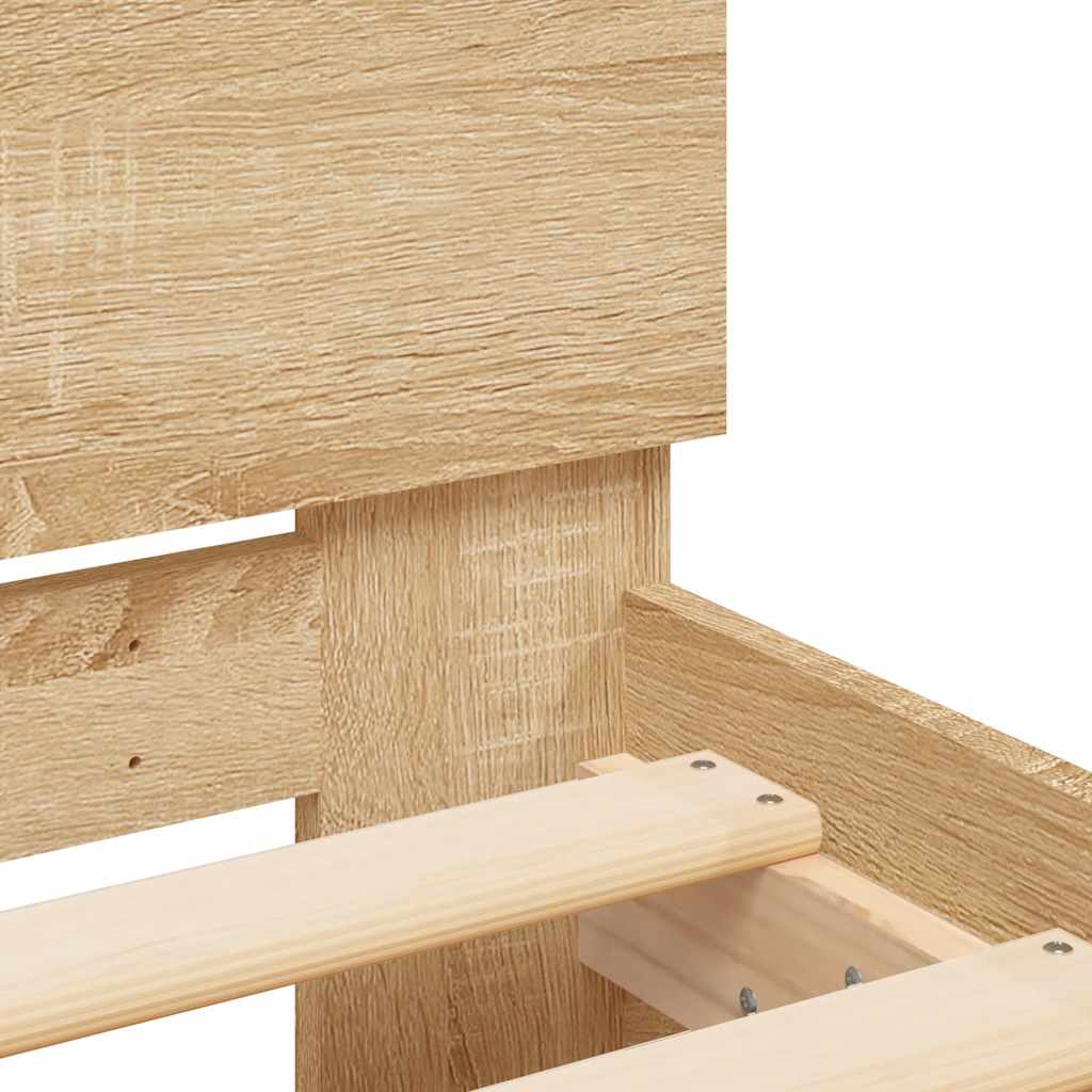 Bed Frame | Sonoma oak | Engineered wood, Plywood | Double | Bed Frame